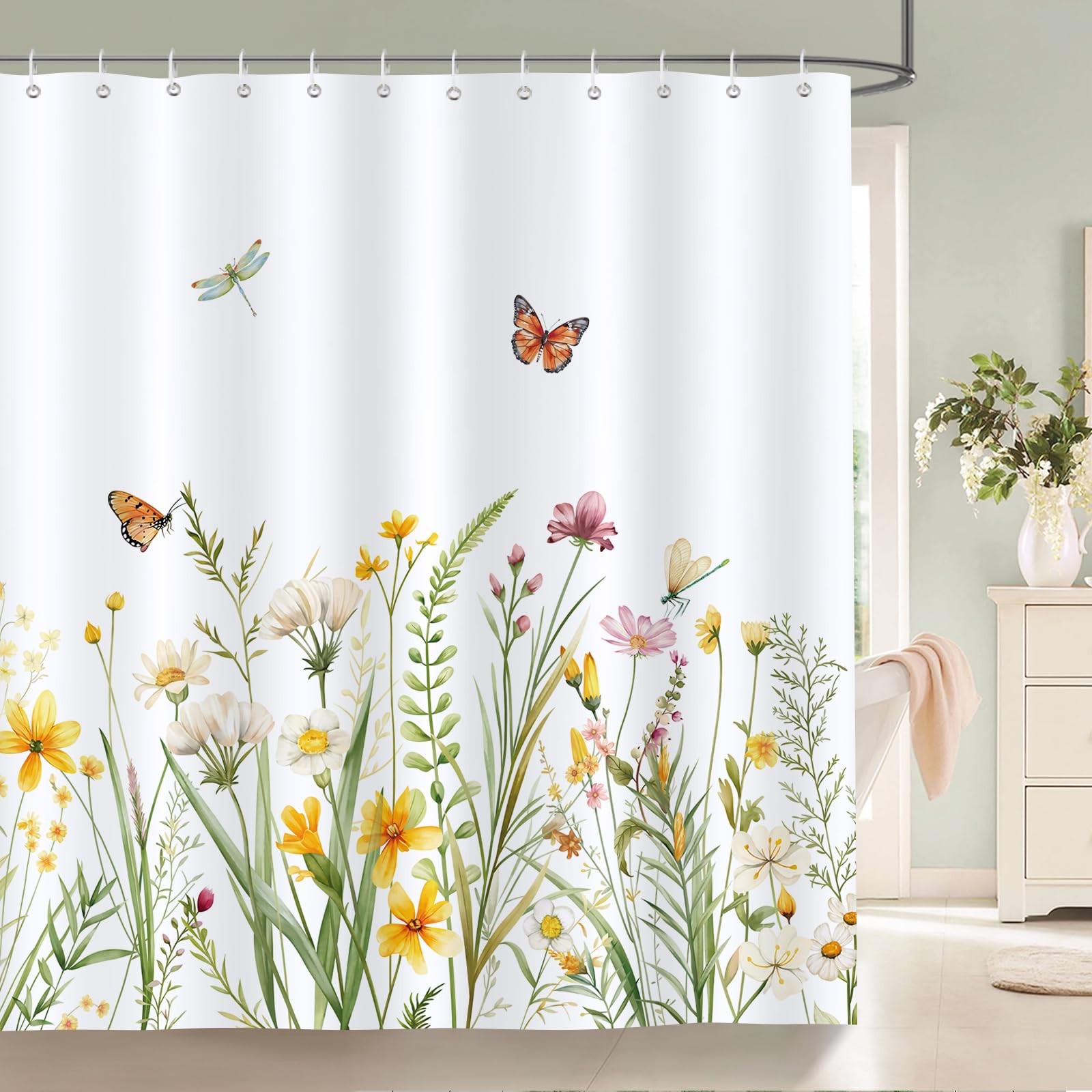 Custom Printed Bath Curtain — custom printed polyester bath curtain