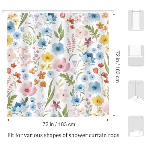 Custom Printed Bath Curtain — custom printed polyester bath curtain detail view