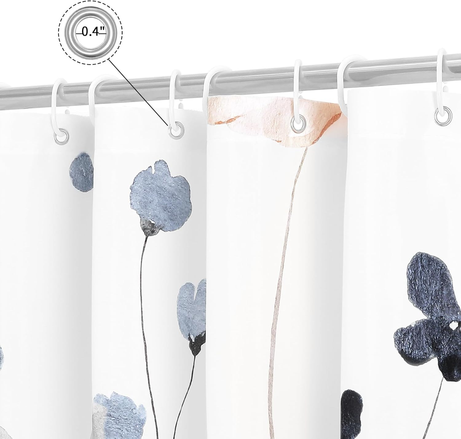 Custom Printed Bath Curtain — custom printed polyester bath curtain detail view