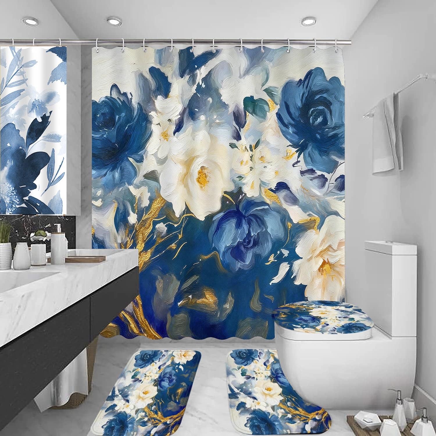Custom Printed Bath Curtain — custom printed polyester bath curtain detail view