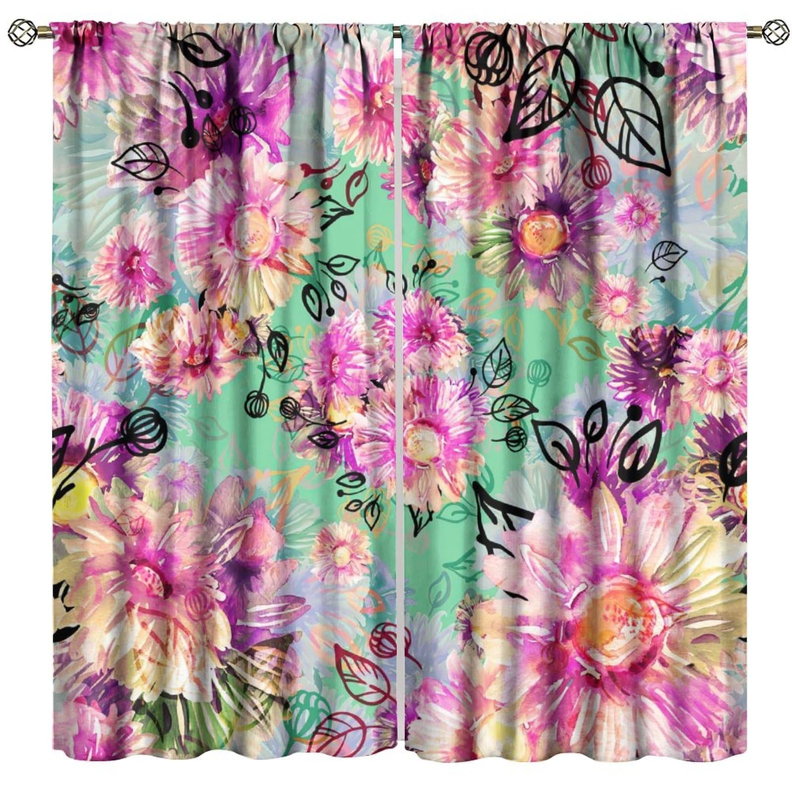 Custom Printed Bath Curtain — custom printed polyester bath curtain detail view
