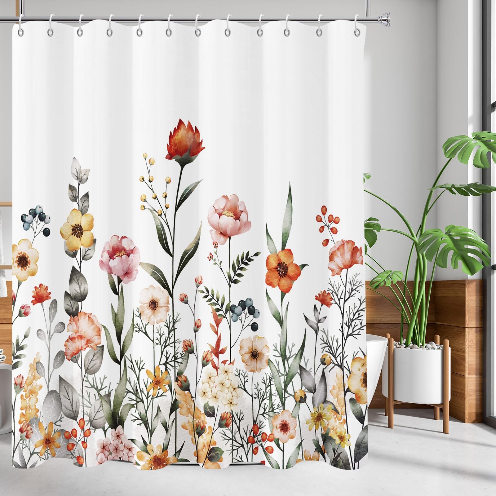 Custom Printed Bath Curtain — custom printed polyester bath curtain detail view