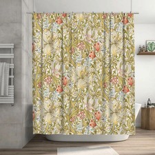 72" Wx72 L, Lily Art Nouveau Floral Home Bathroom Bathtubs Decor Washable — custom printed polyester bath curtain