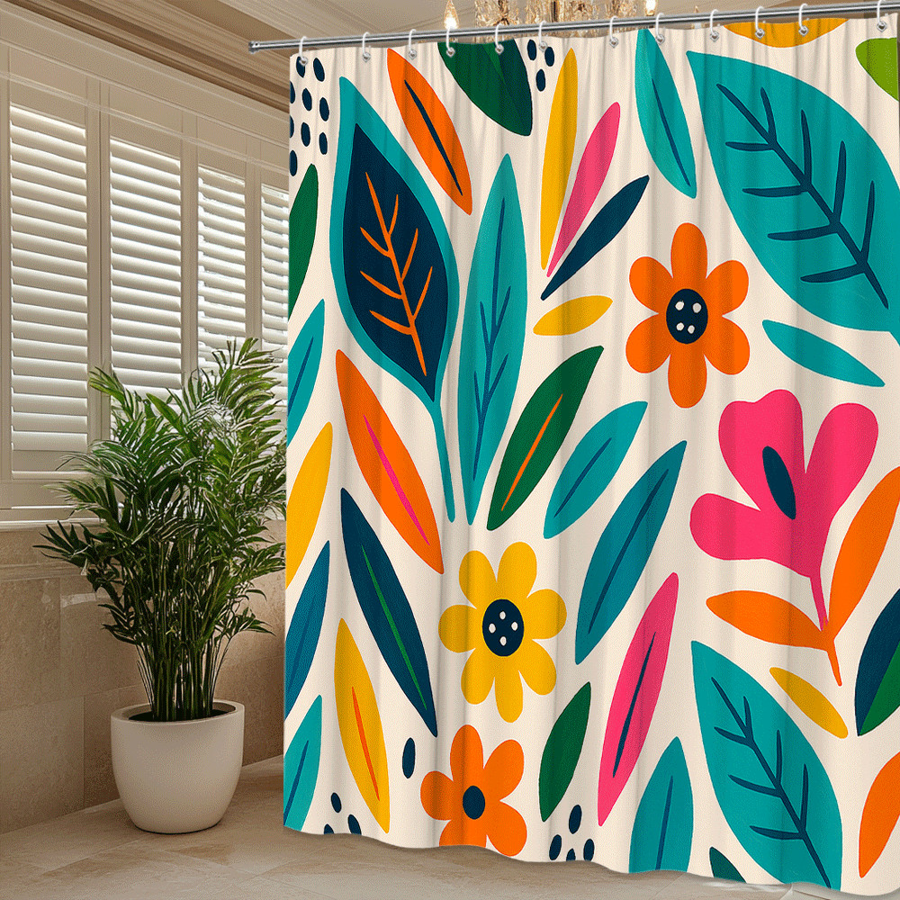 Custom Printed Bath Curtain — custom printed polyester bath curtain detail view