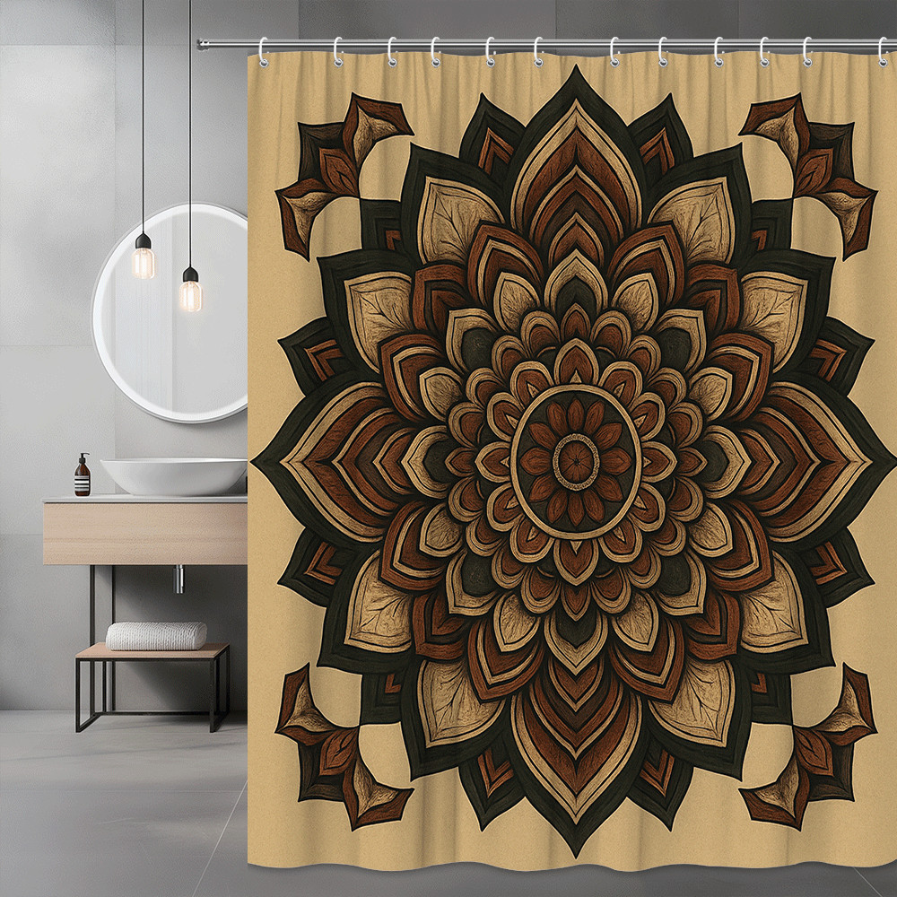 Custom Printed Bath Curtain — custom printed polyester bath curtain