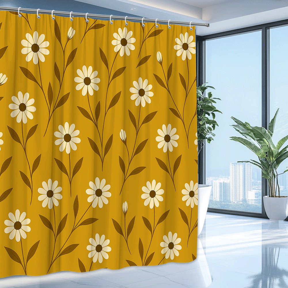 Custom Printed Bath Curtain — custom printed polyester bath curtain detail view