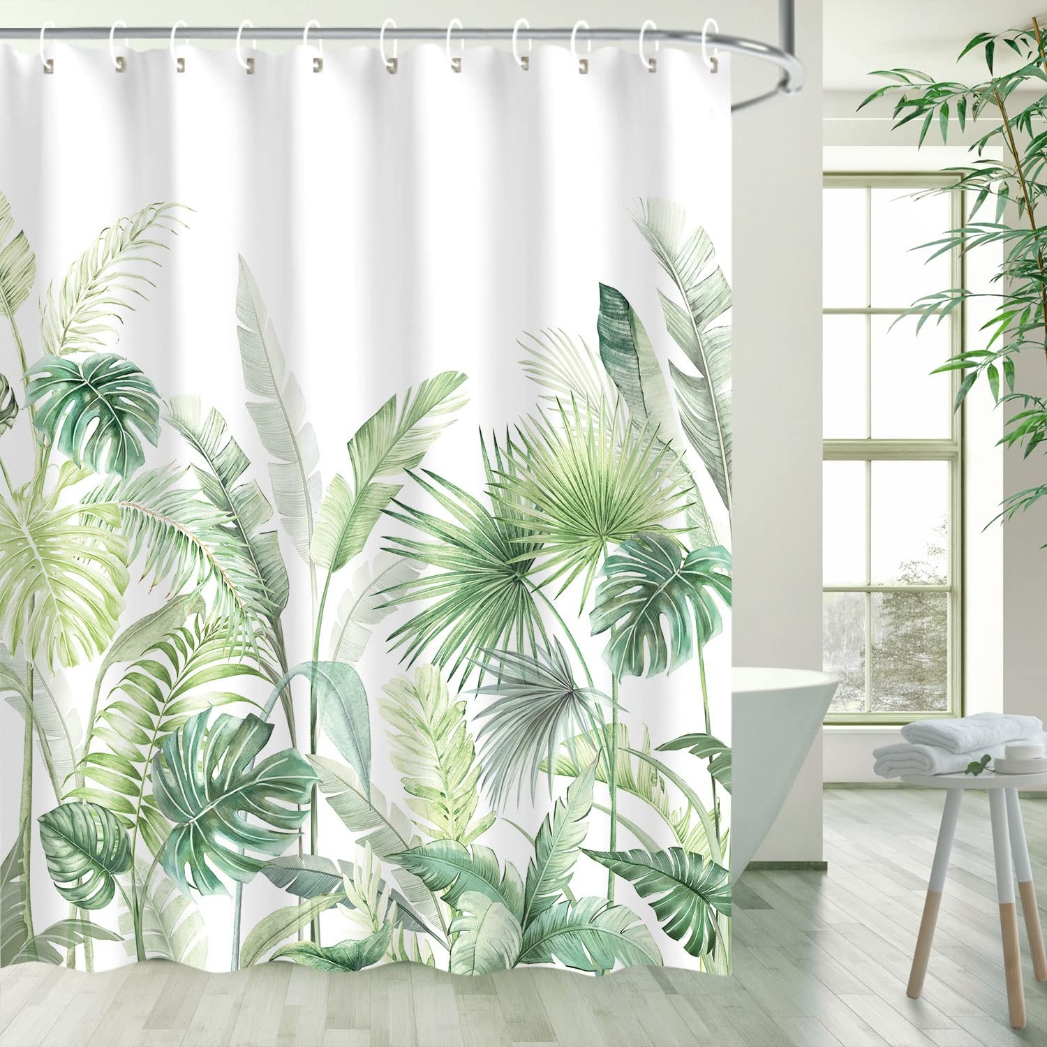 Custom Printed Bath Curtain — custom printed polyester bath curtain detail view