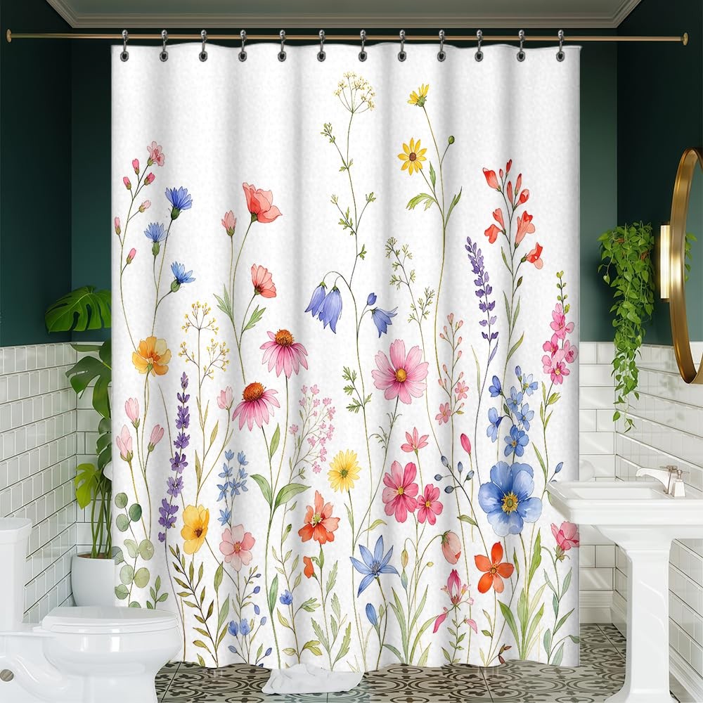 Custom Printed Bath Curtain — custom printed polyester bath curtain detail view