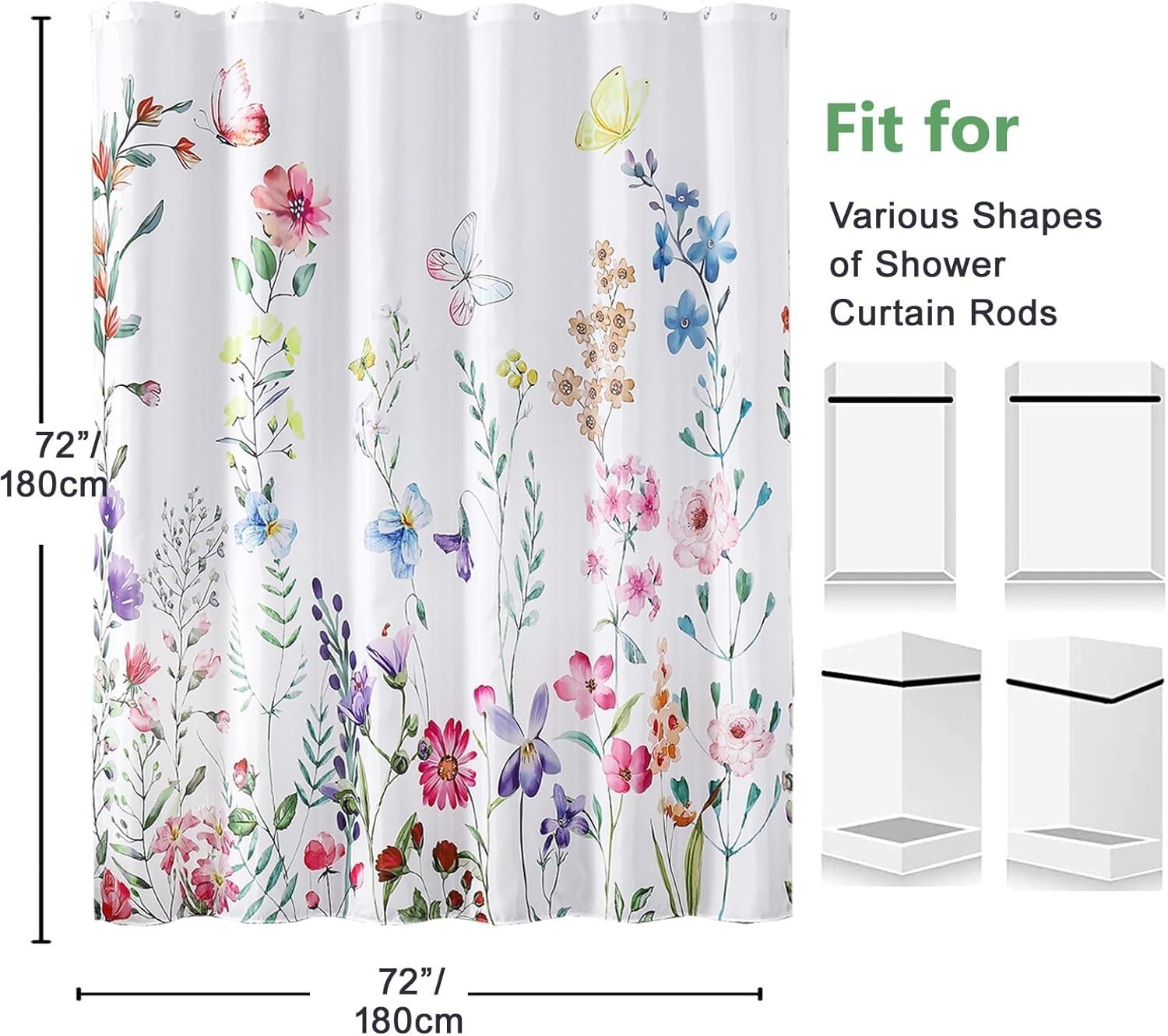 Custom Printed Bath Curtain — custom printed polyester bath curtain detail view
