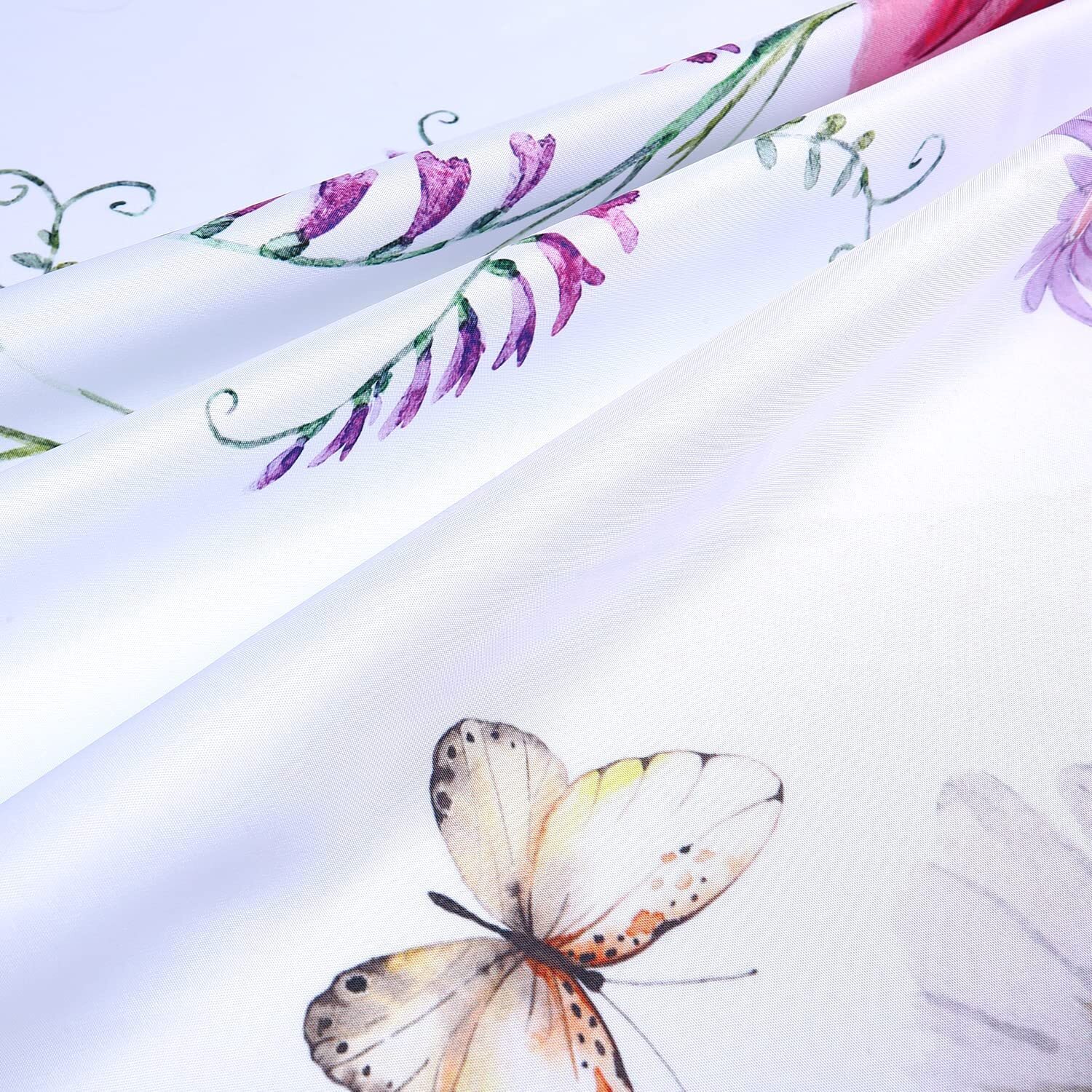 Custom Printed Bath Curtain — custom printed polyester bath curtain detail view