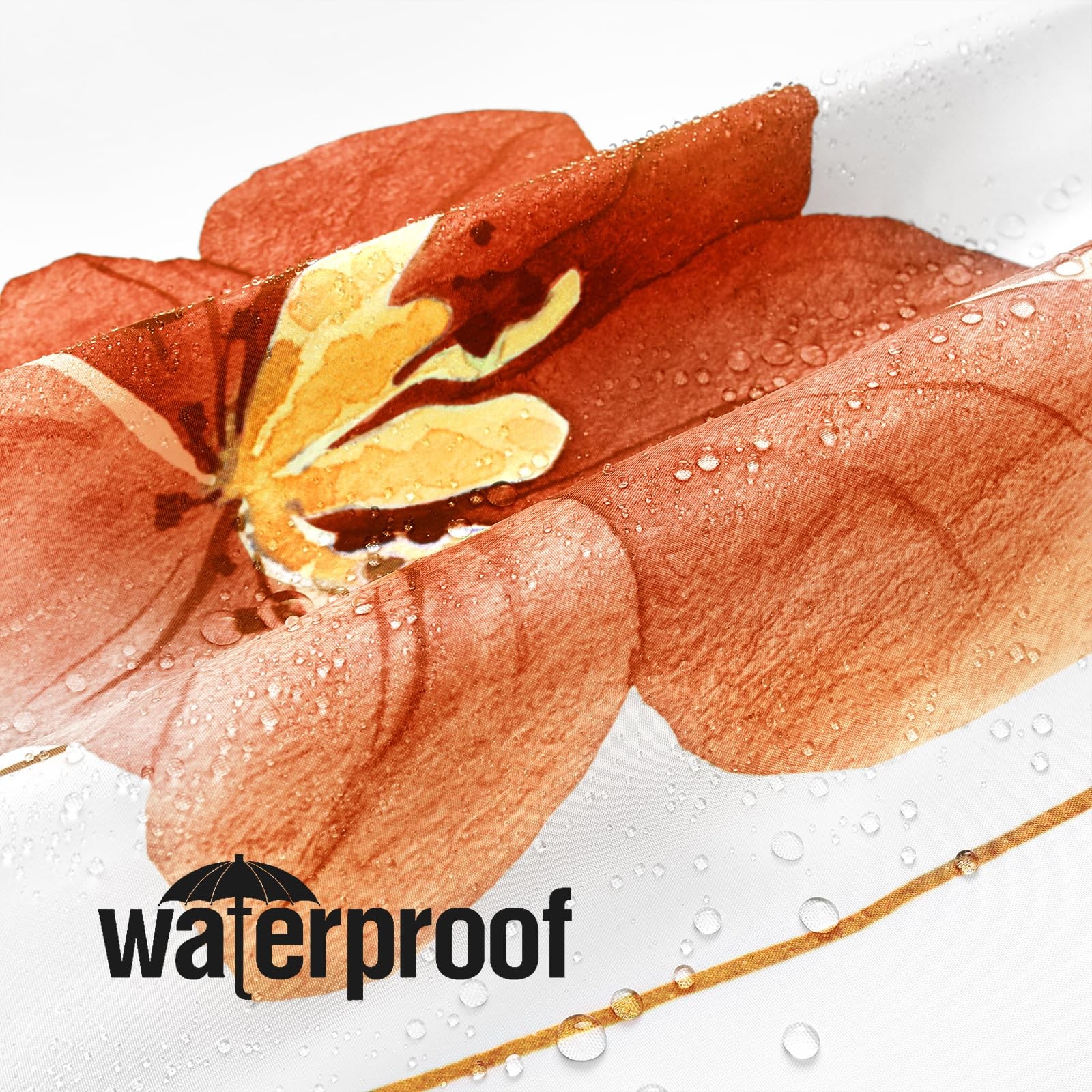 Custom Printed Bath Curtain — custom printed polyester bath curtain detail view