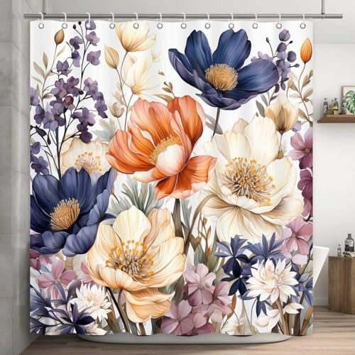 Custom Printed Bath Curtain — custom printed polyester bath curtain detail view