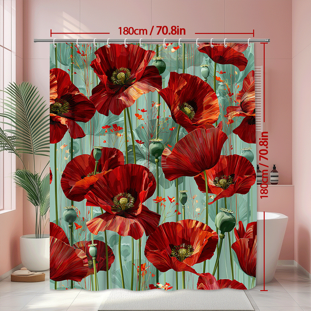 Custom Printed Bath Curtain — custom printed polyester bath curtain detail view
