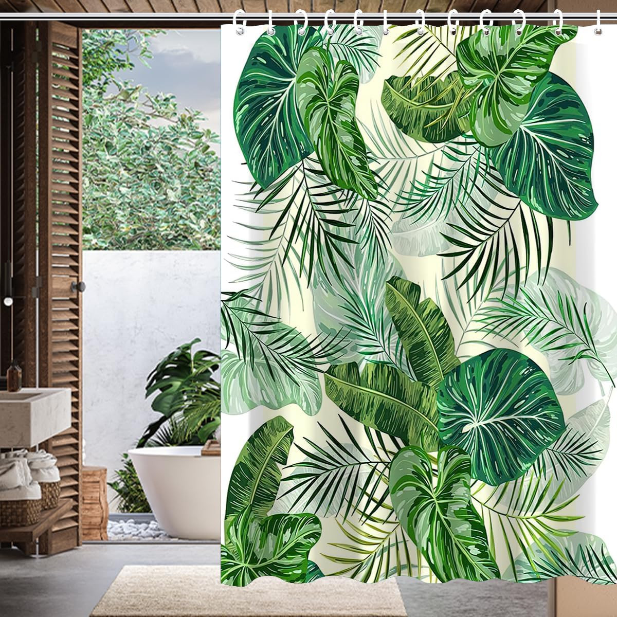 Custom Printed Bath Curtain — custom printed polyester bath curtain detail view
