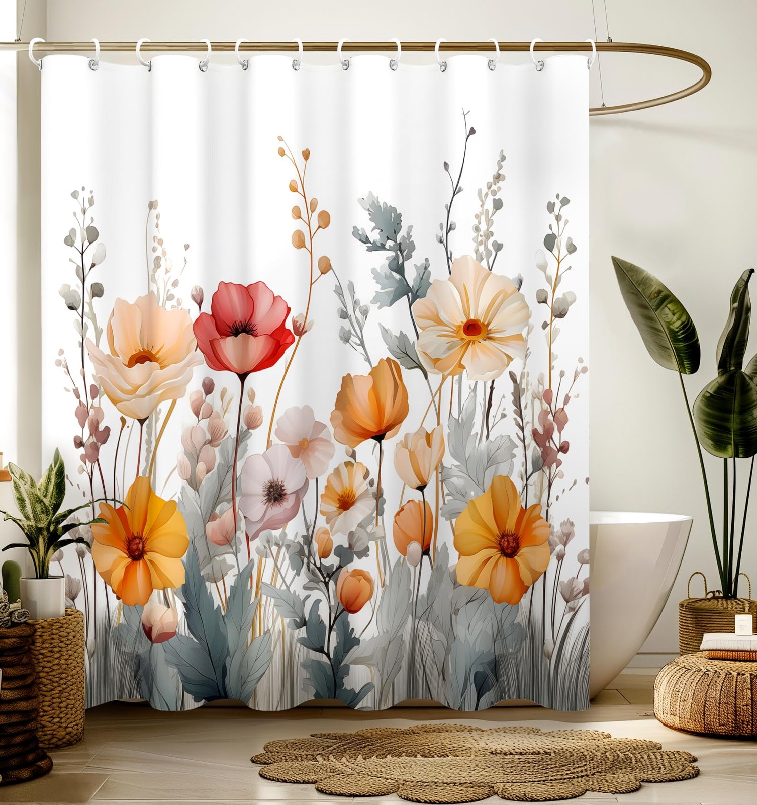 Custom Printed Bath Curtain — custom printed polyester bath curtain