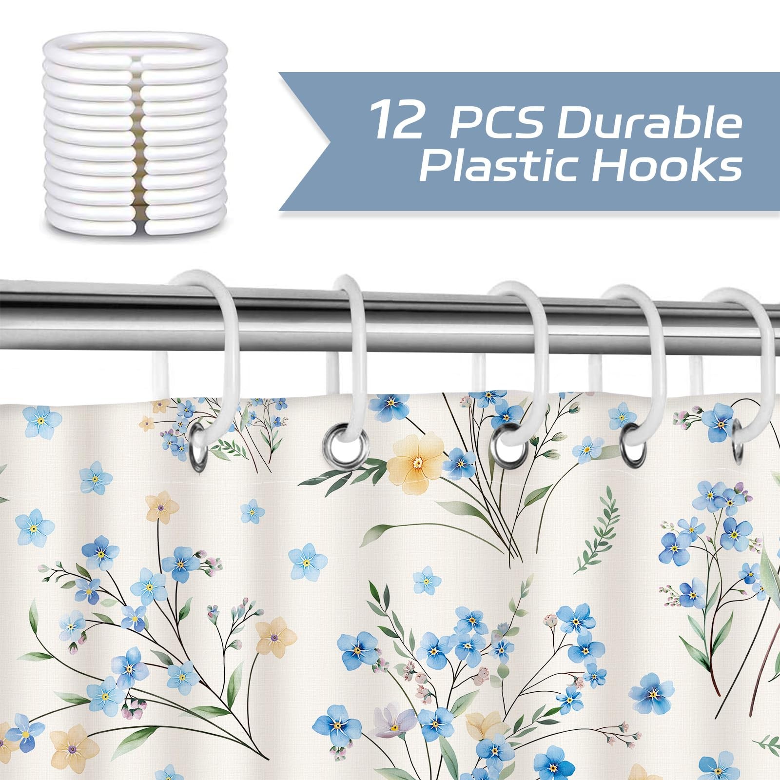 Custom Printed Bath Curtain — custom printed polyester bath curtain detail view