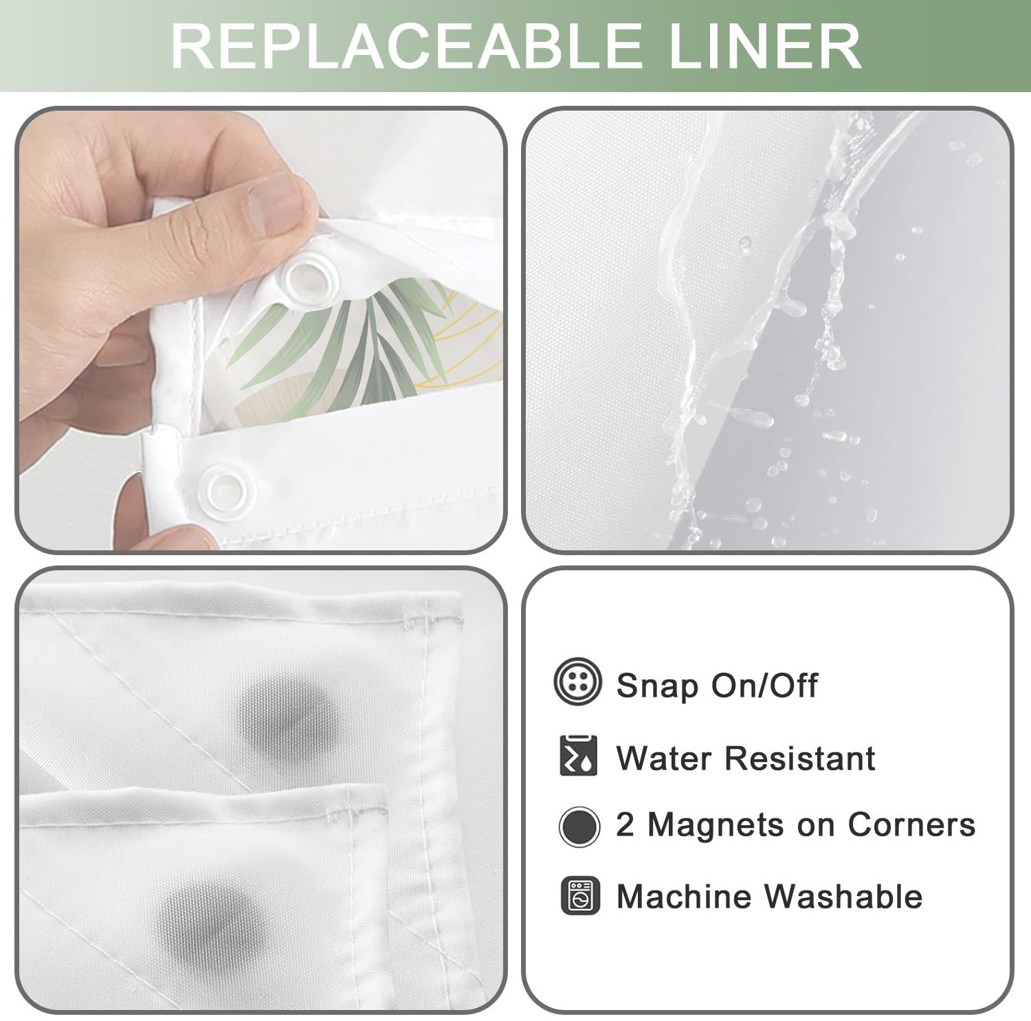Custom Printed Bath Curtain — custom printed polyester bath curtain detail view