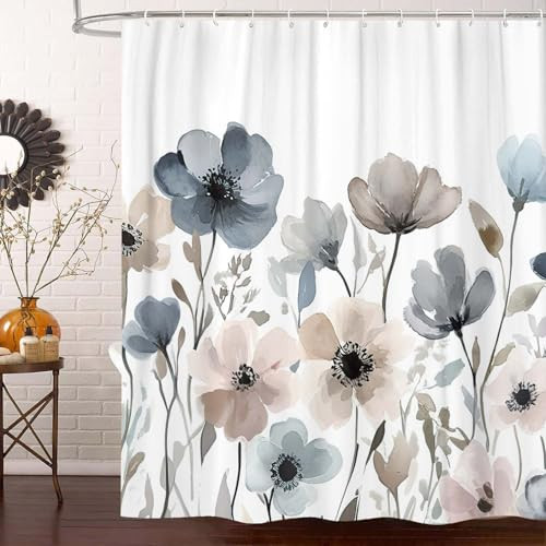 Custom Printed Bath Curtain — custom printed polyester bath curtain detail view