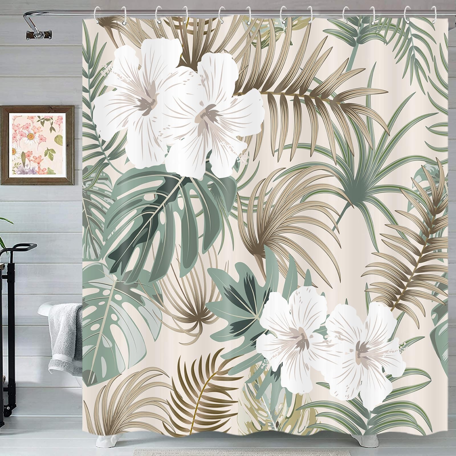 Custom Printed Bath Curtain — custom printed polyester bath curtain detail view