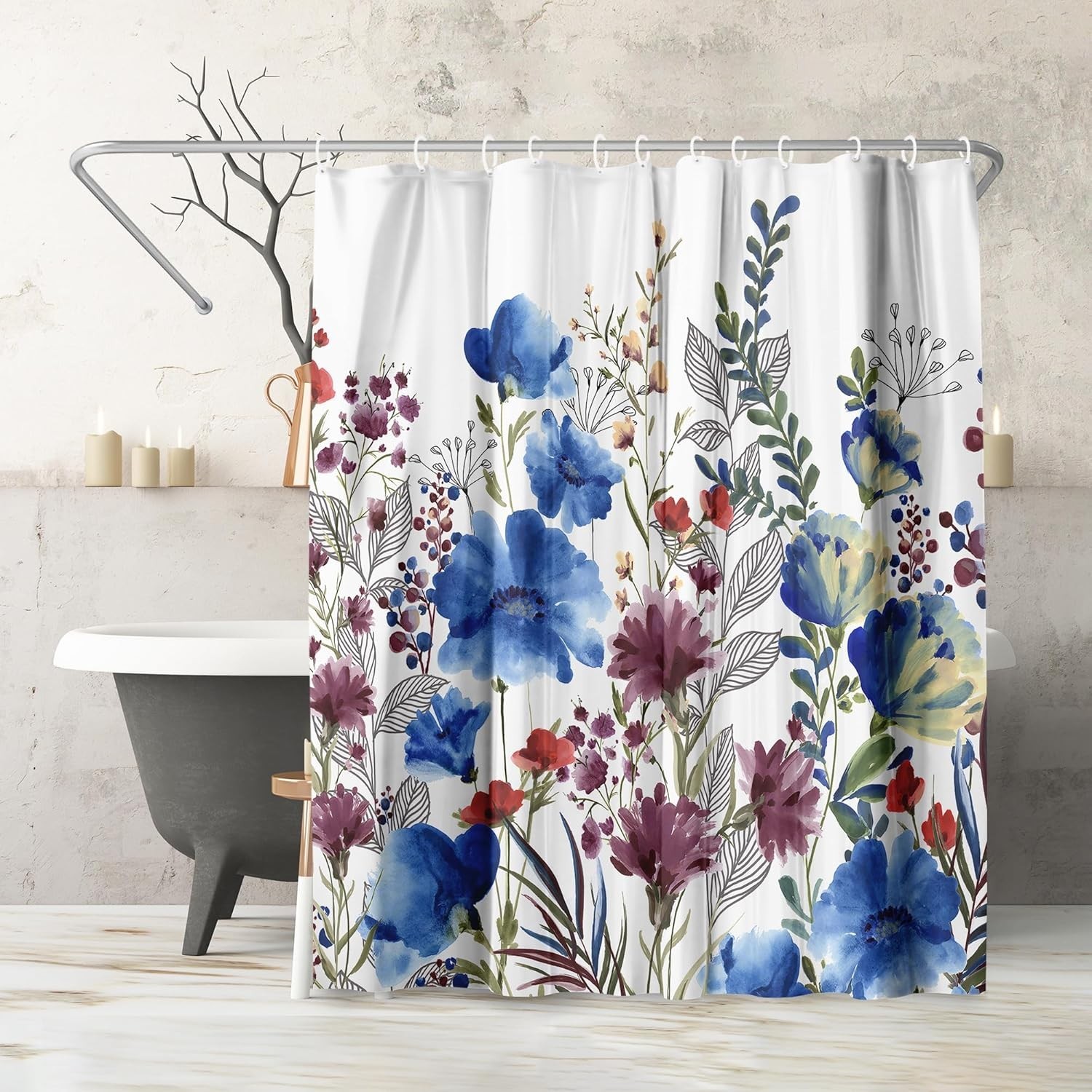Custom Printed Bath Curtain — custom printed polyester bath curtain detail view