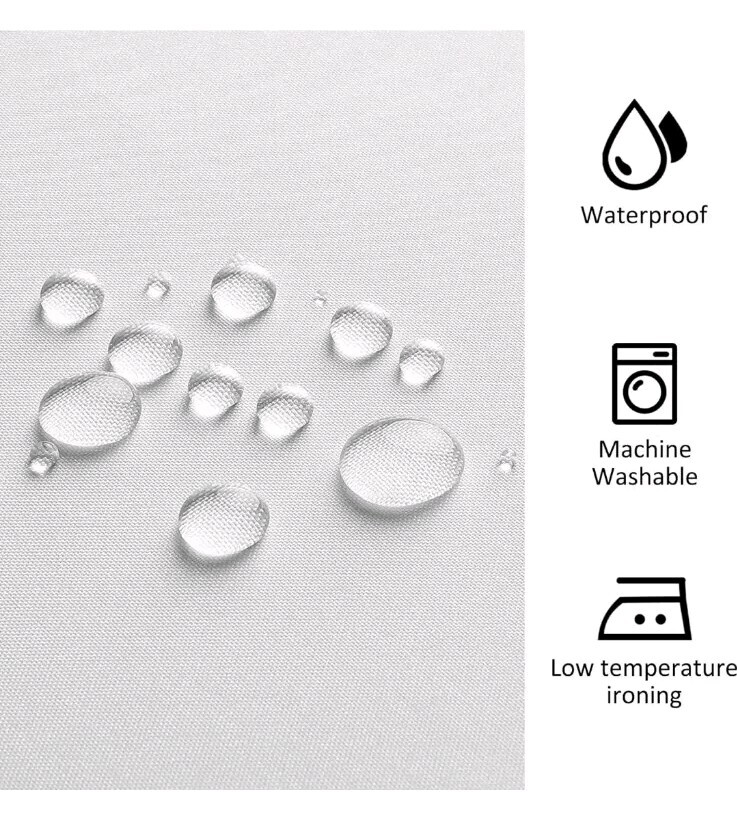Custom Printed Bath Curtain — custom printed polyester bath curtain detail view