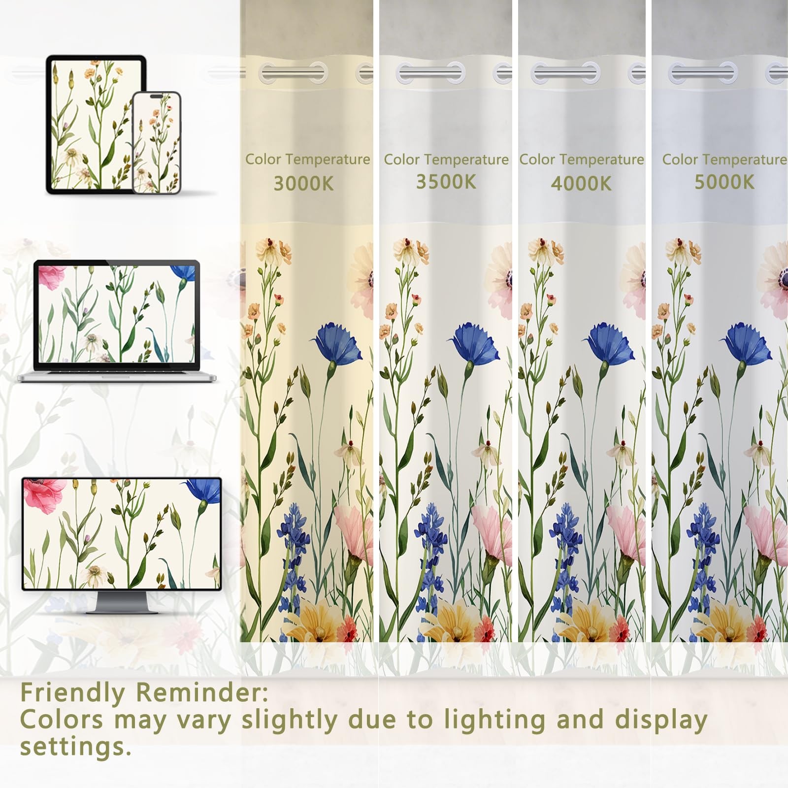 Custom Printed Bath Curtain — custom printed polyester bath curtain detail view
