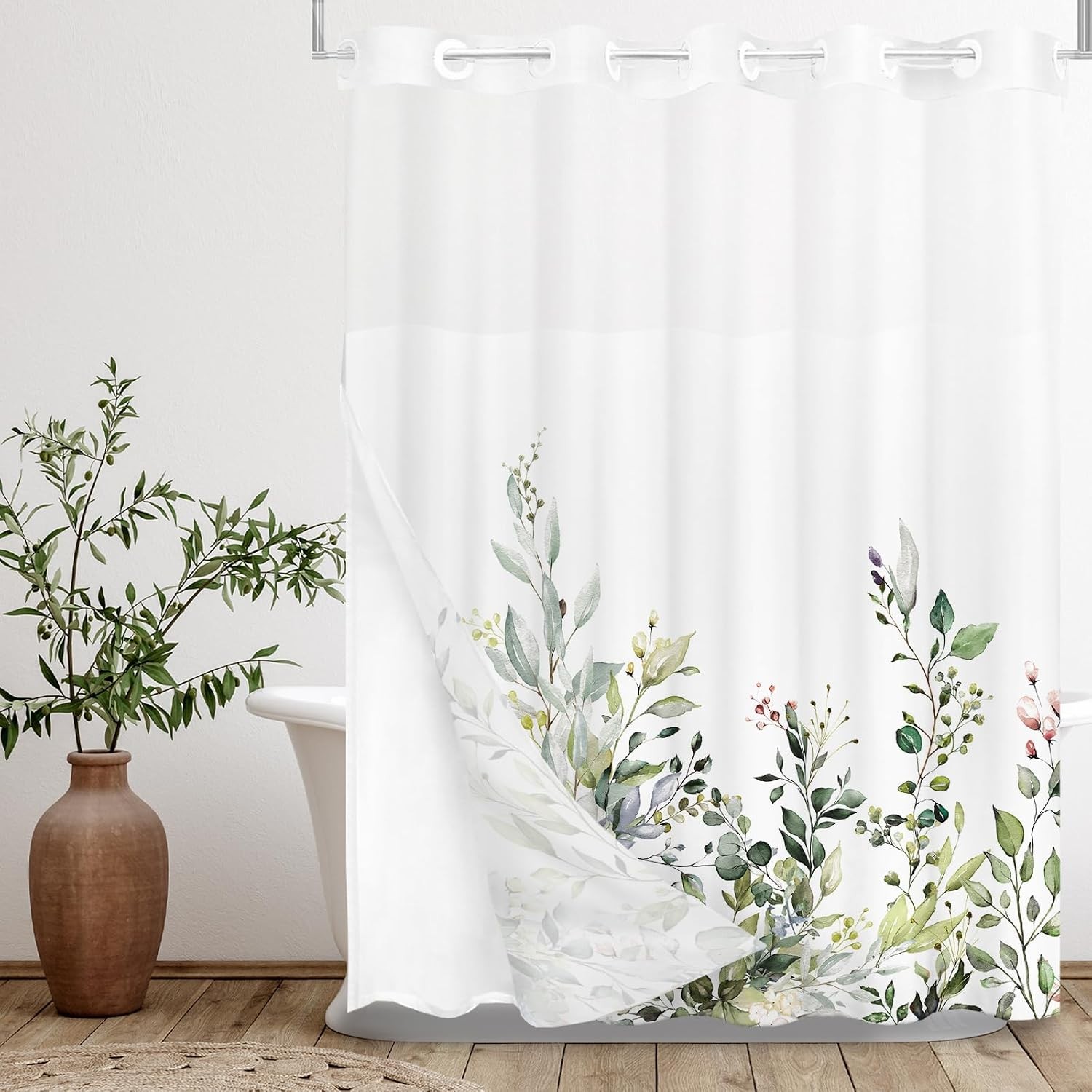 Custom Printed Bath Curtain — custom printed polyester bath curtain detail view