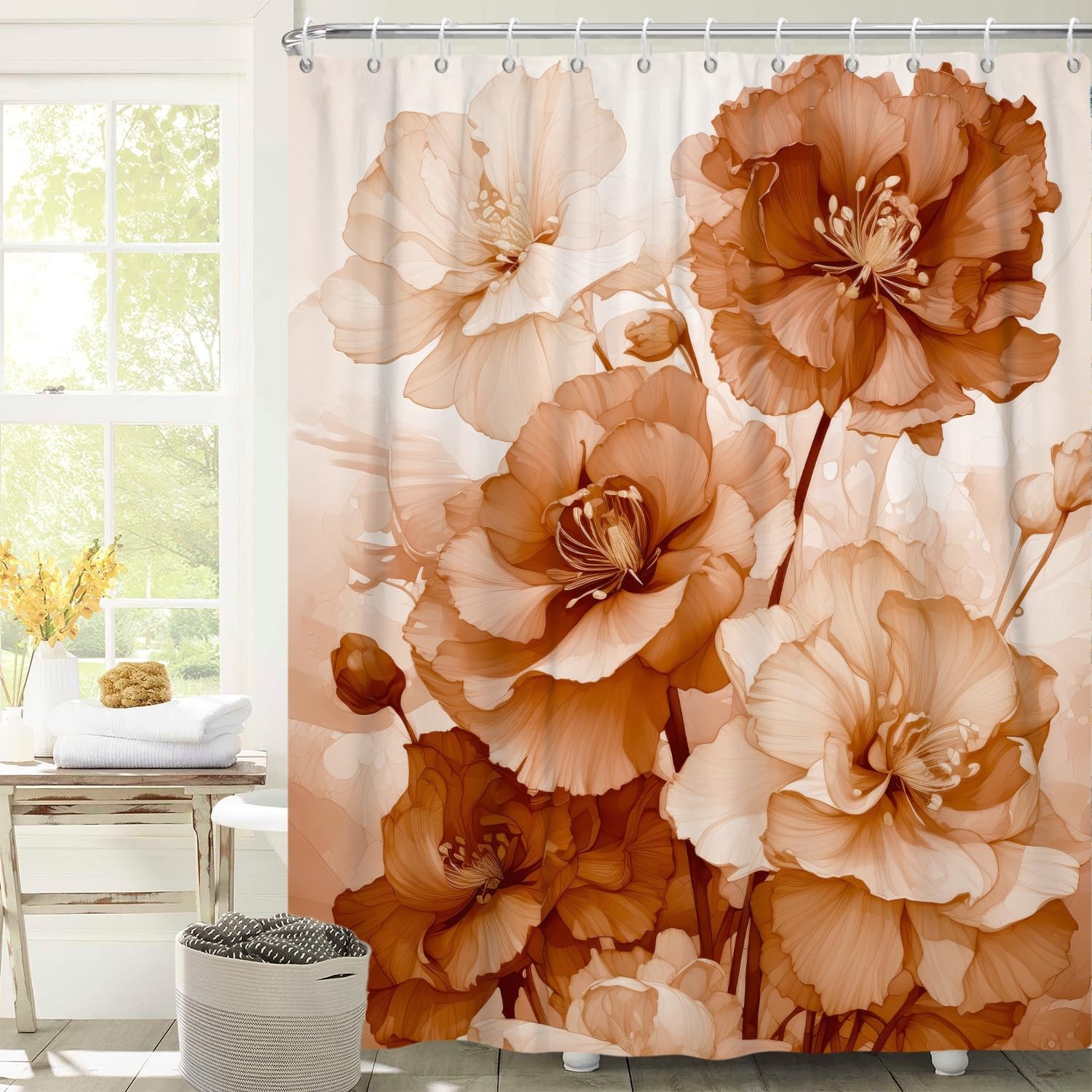 Custom Printed Bath Curtain — custom printed polyester bath curtain