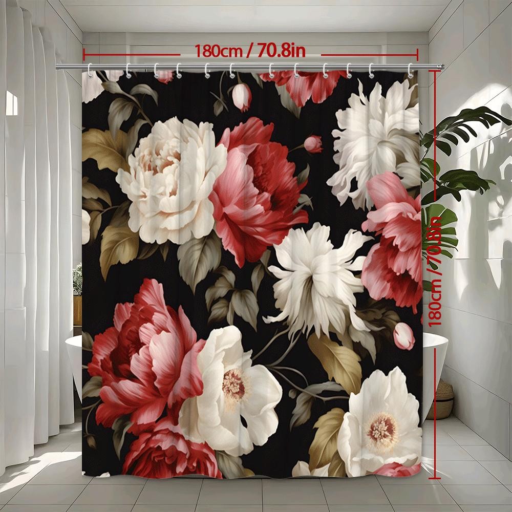 Custom Printed Bath Curtain — custom printed polyester bath curtain detail view