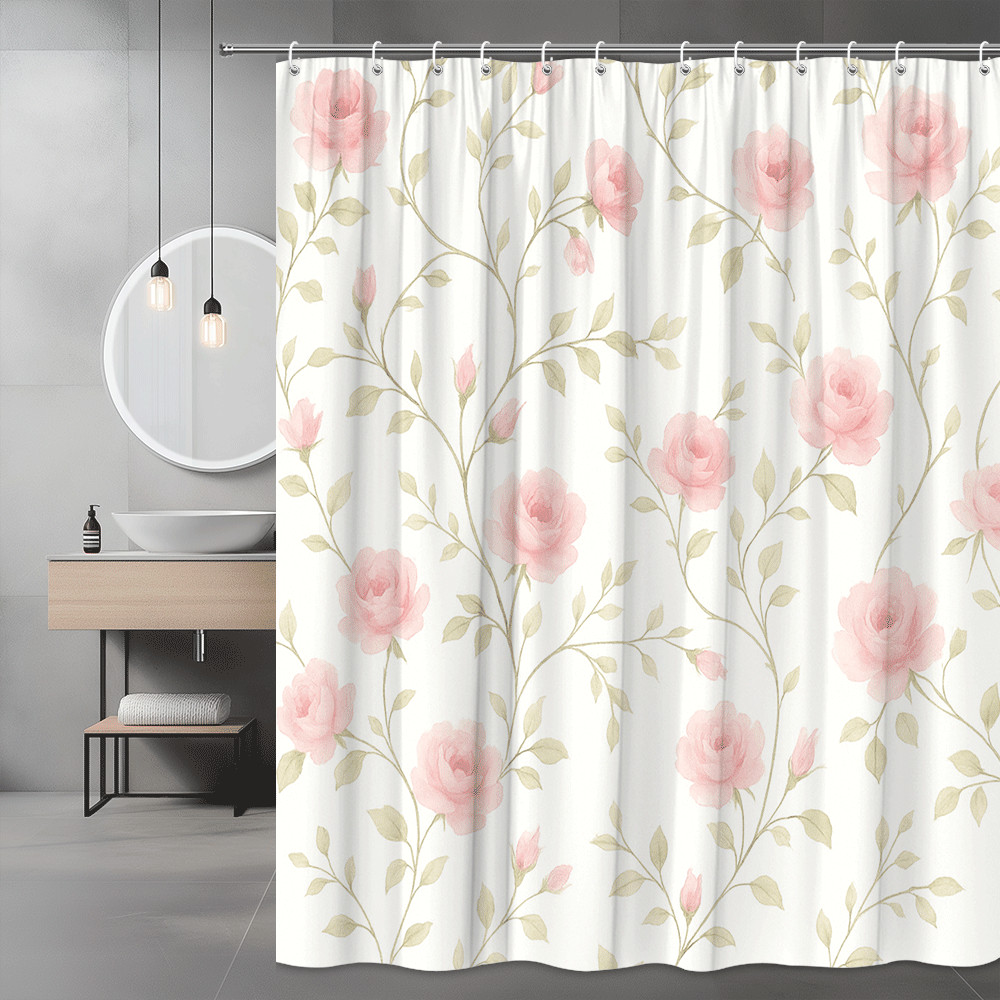 Custom Printed Bath Curtain — custom printed polyester bath curtain