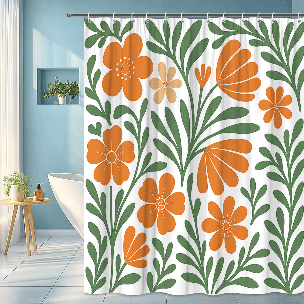 Custom Printed Bath Curtain — custom printed polyester bath curtain