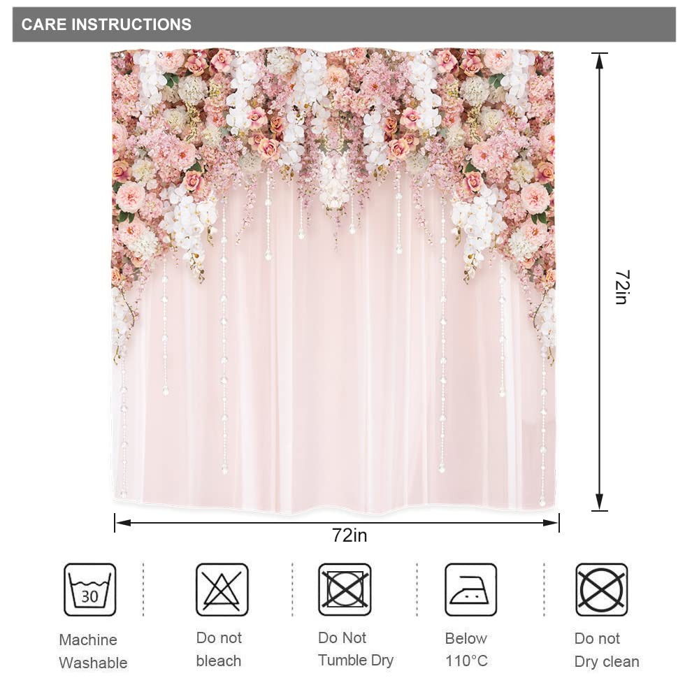 Custom Printed Bath Curtain — custom printed polyester bath curtain detail view