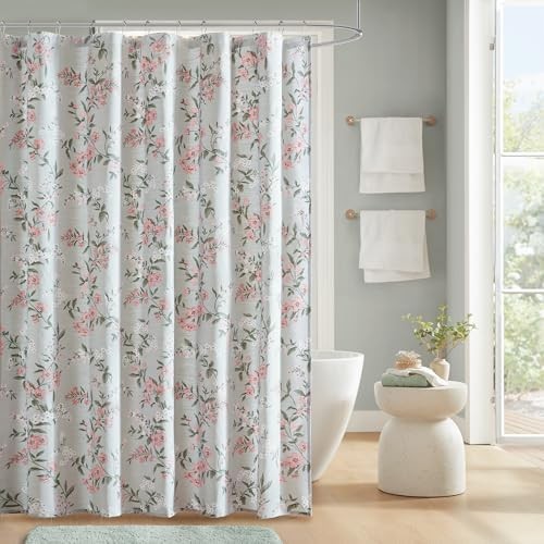 Custom Printed Bath Curtain — custom printed polyester bath curtain detail view