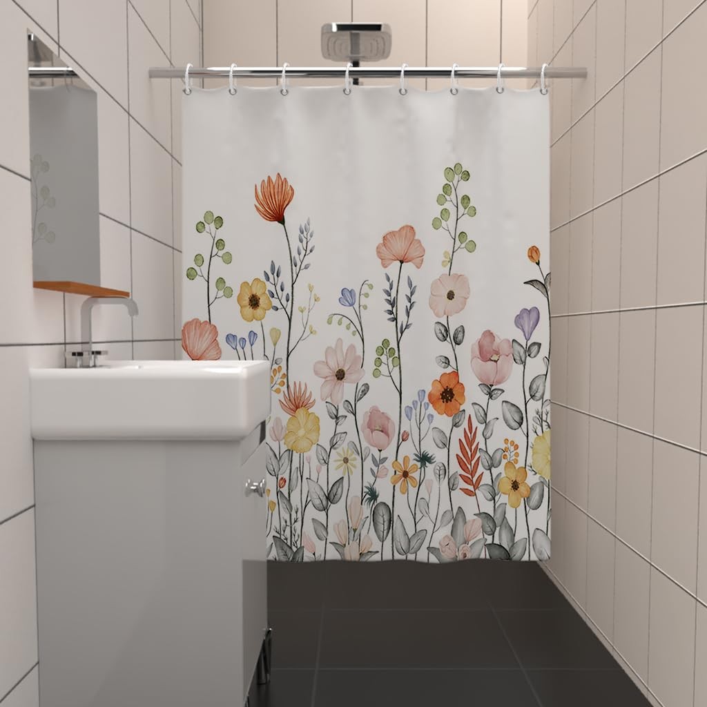 Custom Printed Bath Curtain — custom printed polyester bath curtain detail view