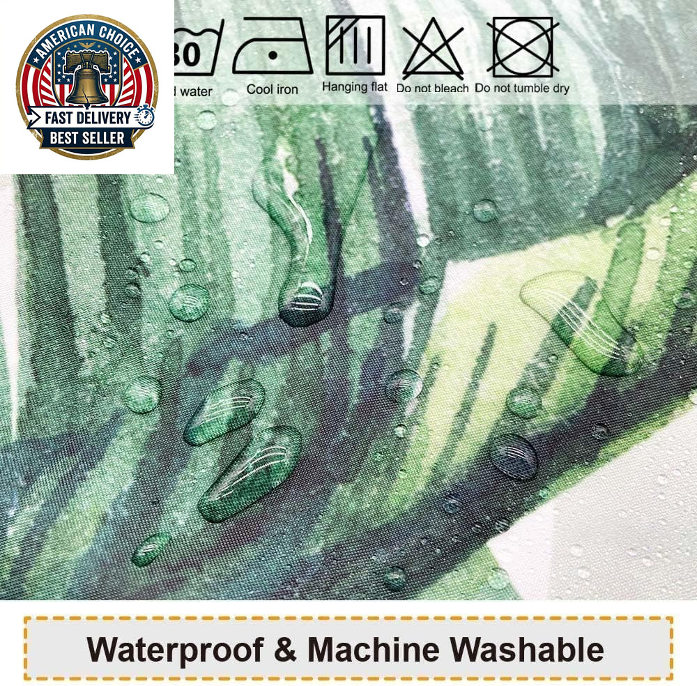 Custom Printed Bath Curtain — custom printed polyester bath curtain detail view