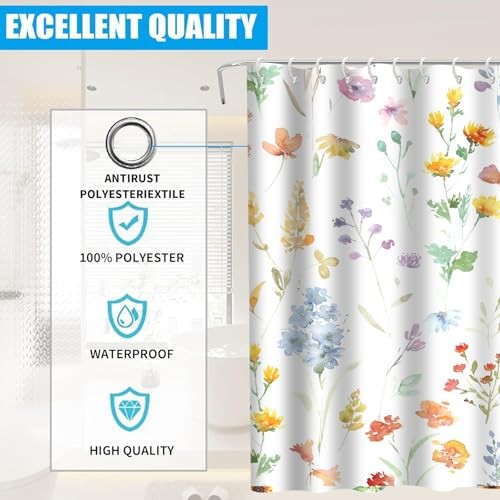 Custom Printed Bath Curtain — custom printed polyester bath curtain detail view