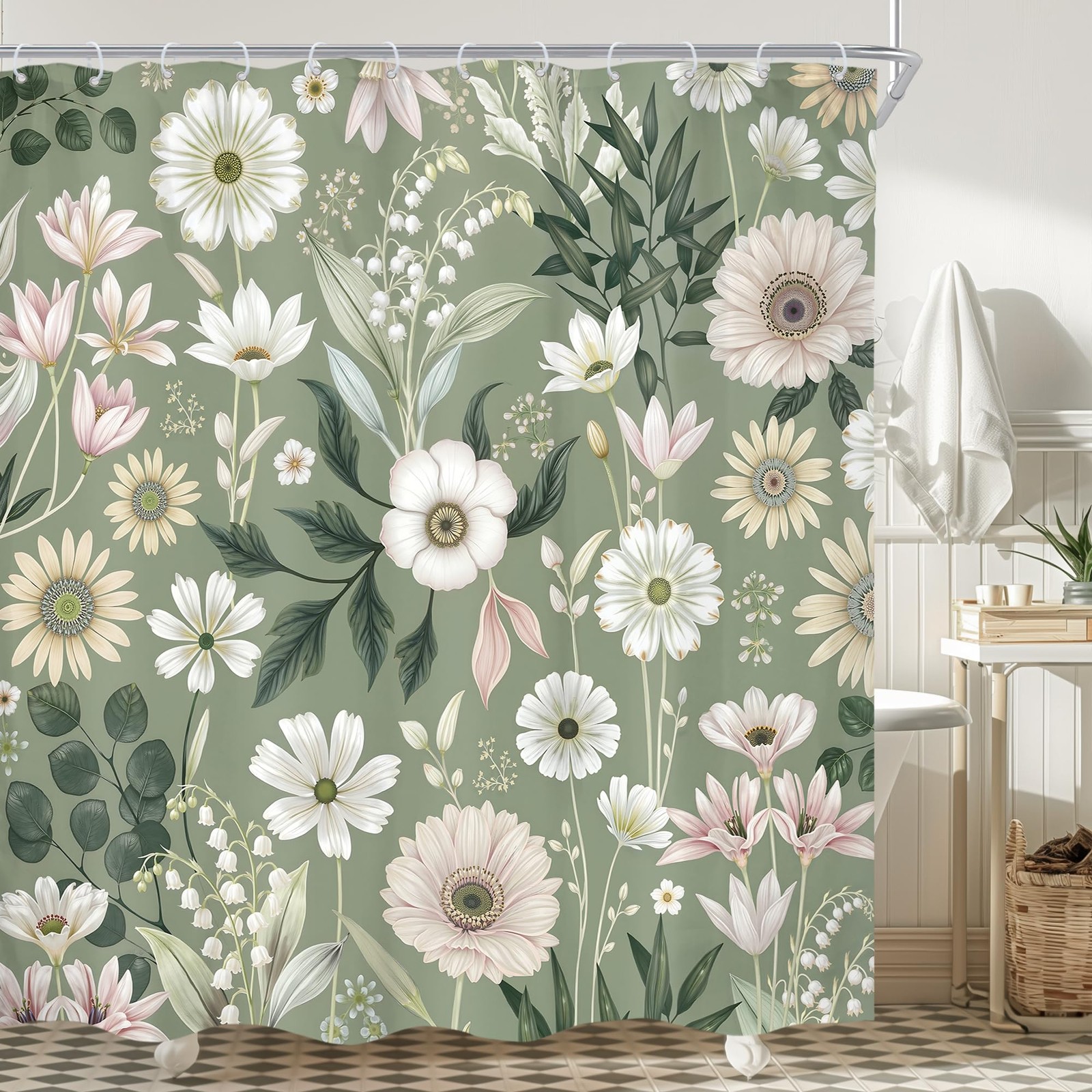 Custom Printed Bath Curtain — custom printed polyester bath curtain