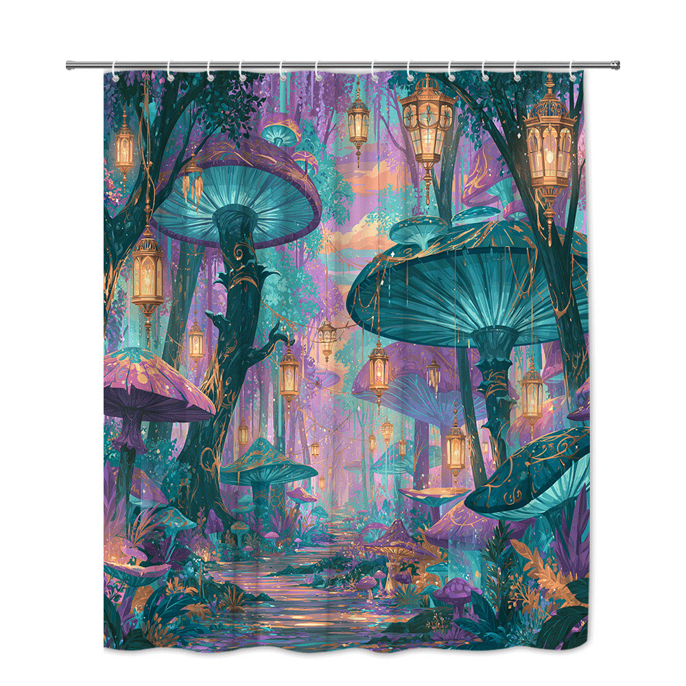 Custom Printed Bath Curtain — custom printed polyester bath curtain detail view
