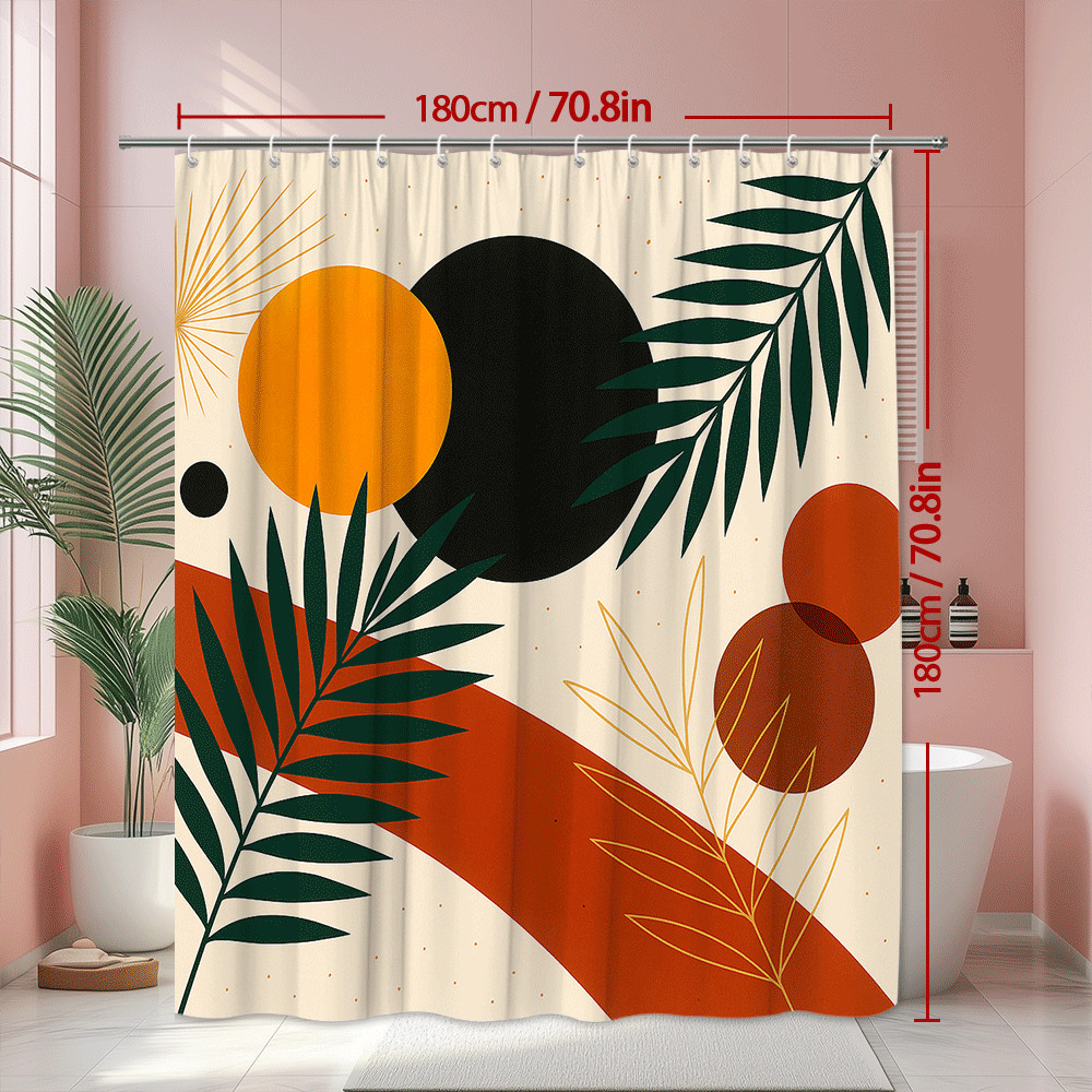 Custom Printed Bath Curtain — custom printed polyester bath curtain detail view