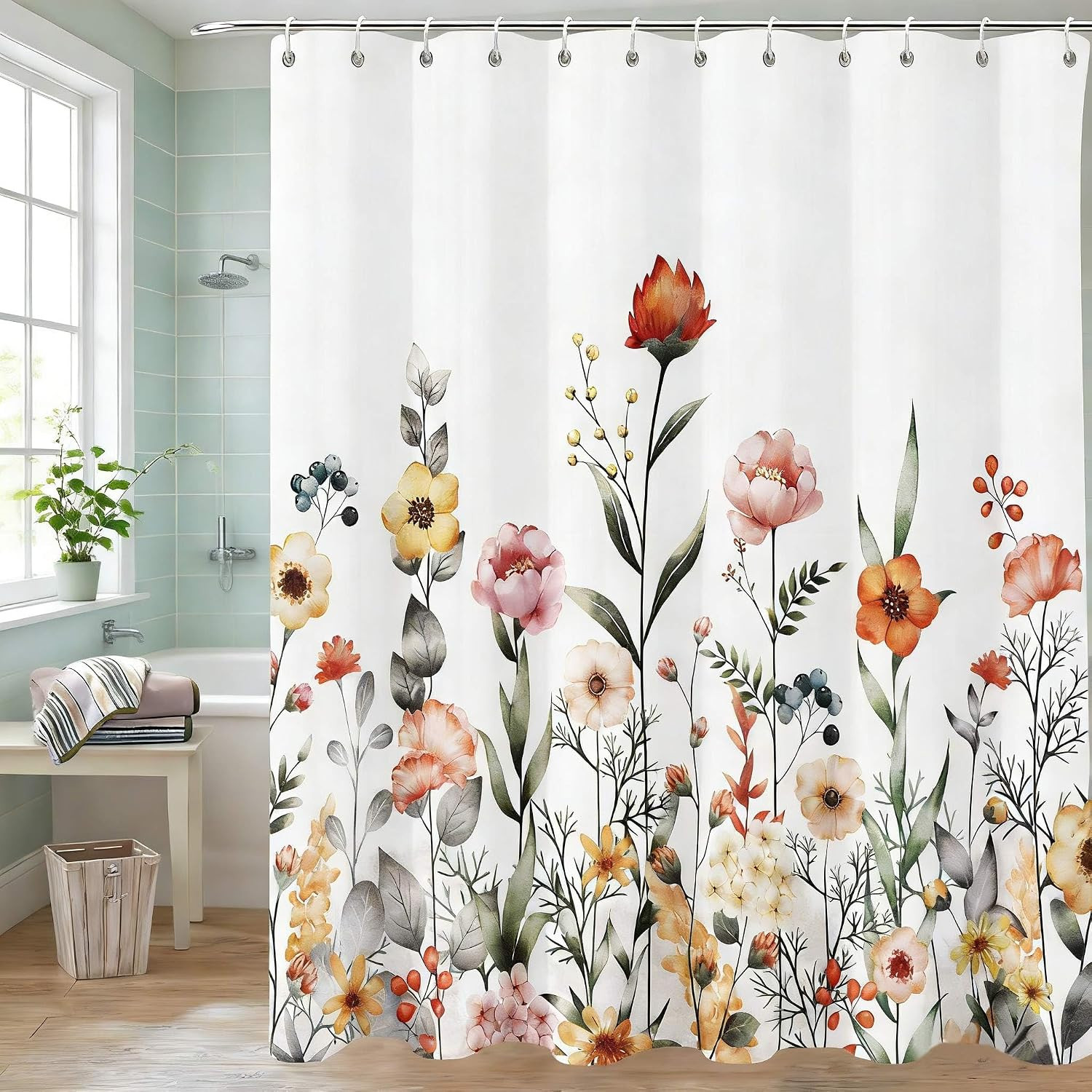 Custom Printed Bath Curtain — custom printed polyester bath curtain