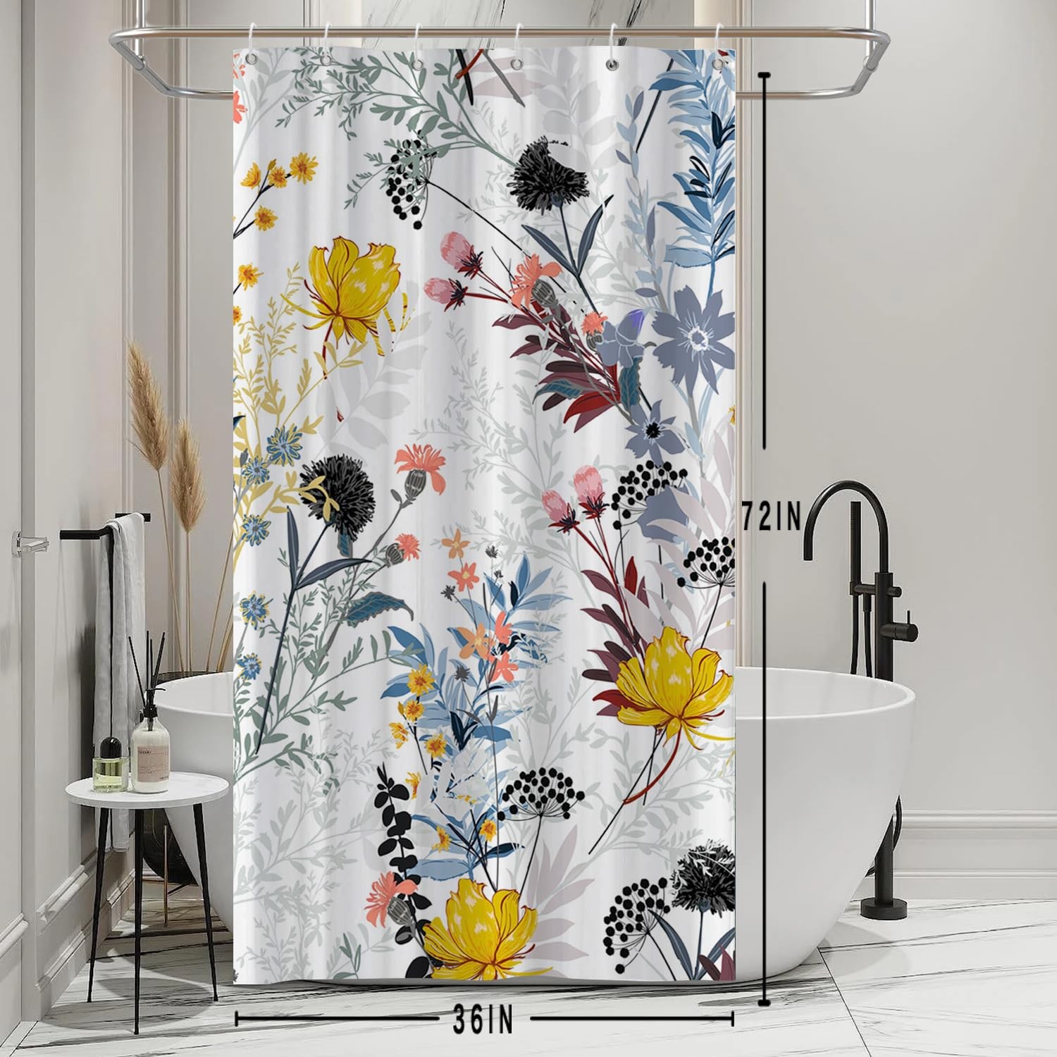 Custom Printed Bath Curtain — custom printed polyester bath curtain detail view