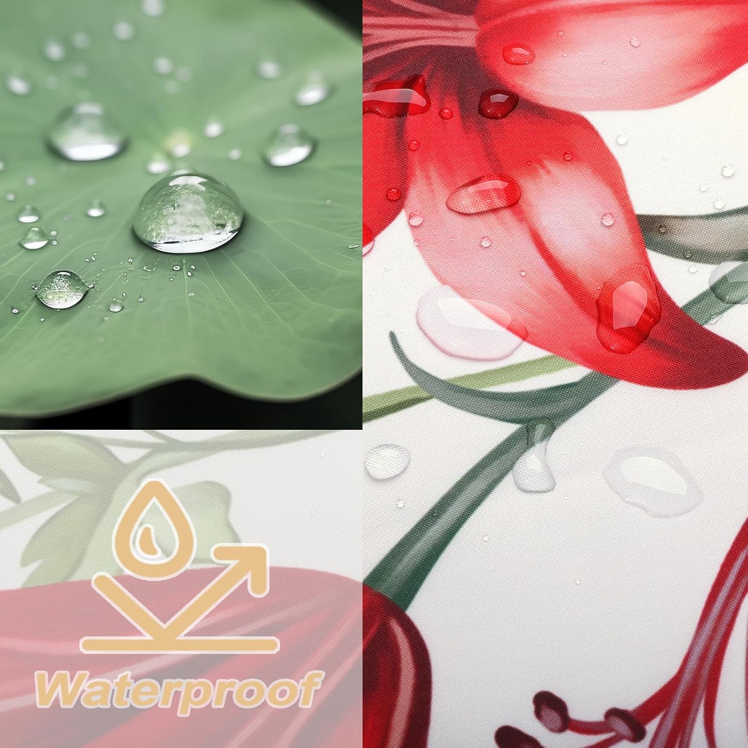 Custom Printed Bath Curtain — custom printed polyester bath curtain detail view