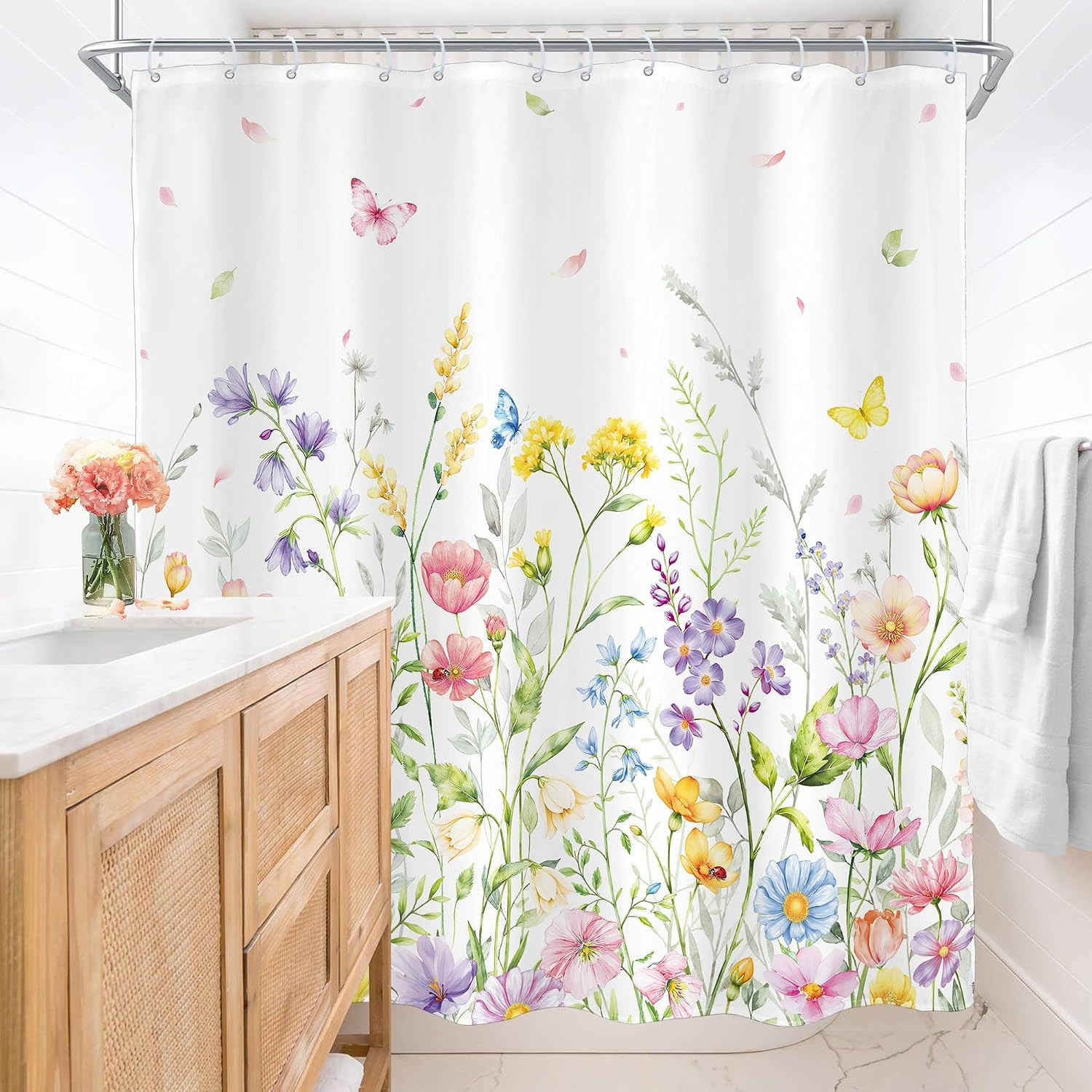 Custom Printed Bath Curtain — custom printed polyester bath curtain detail view