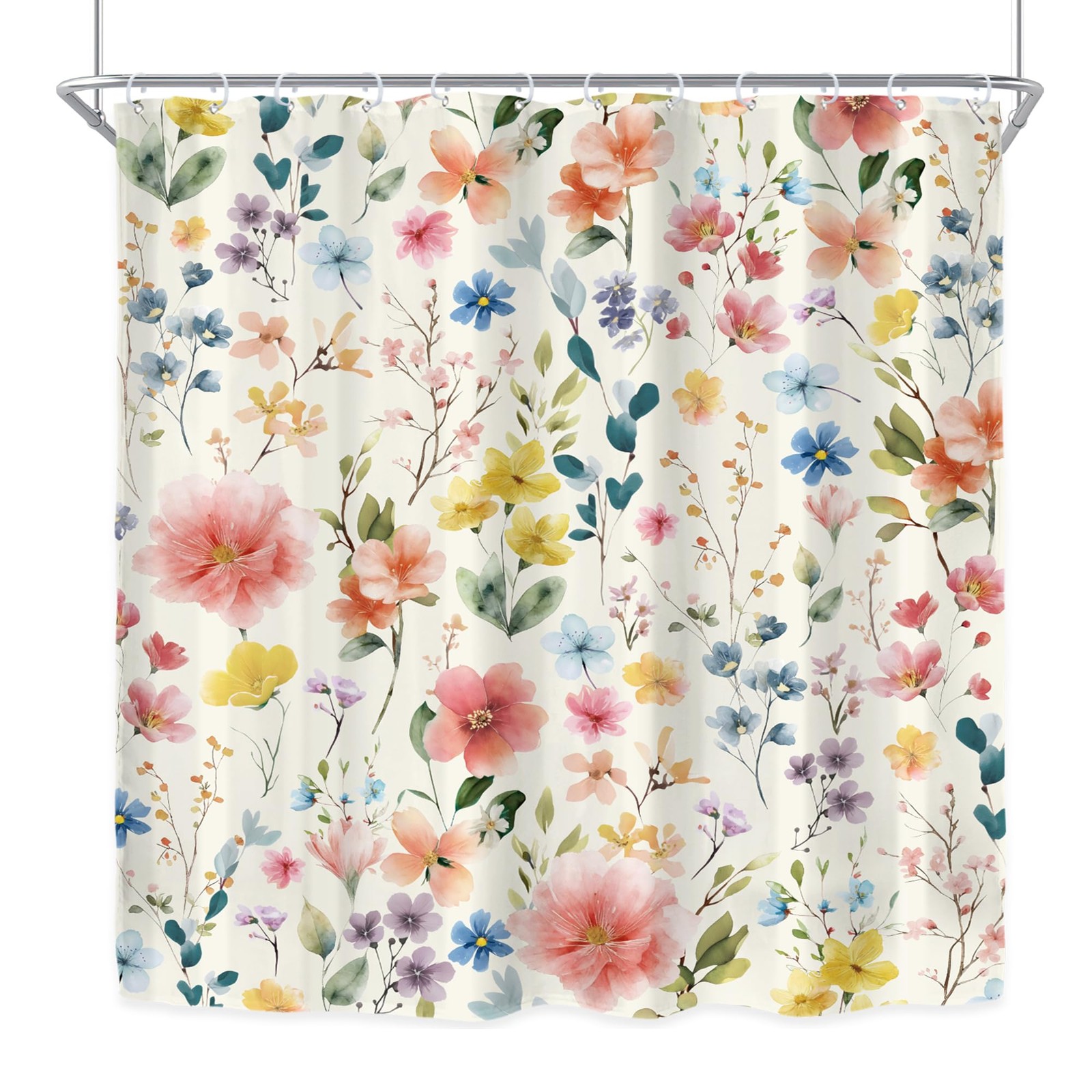 Custom Printed Bath Curtain — custom printed polyester bath curtain detail view