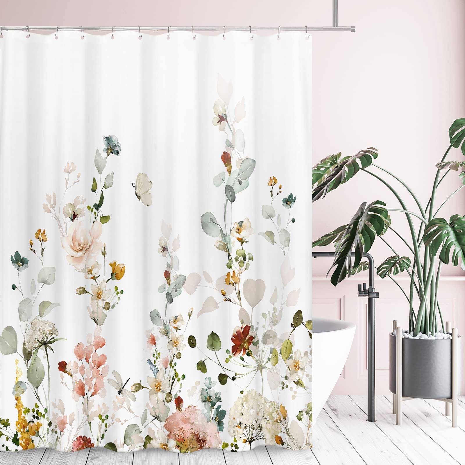 Custom Printed Bath Curtain — custom printed polyester bath curtain detail view