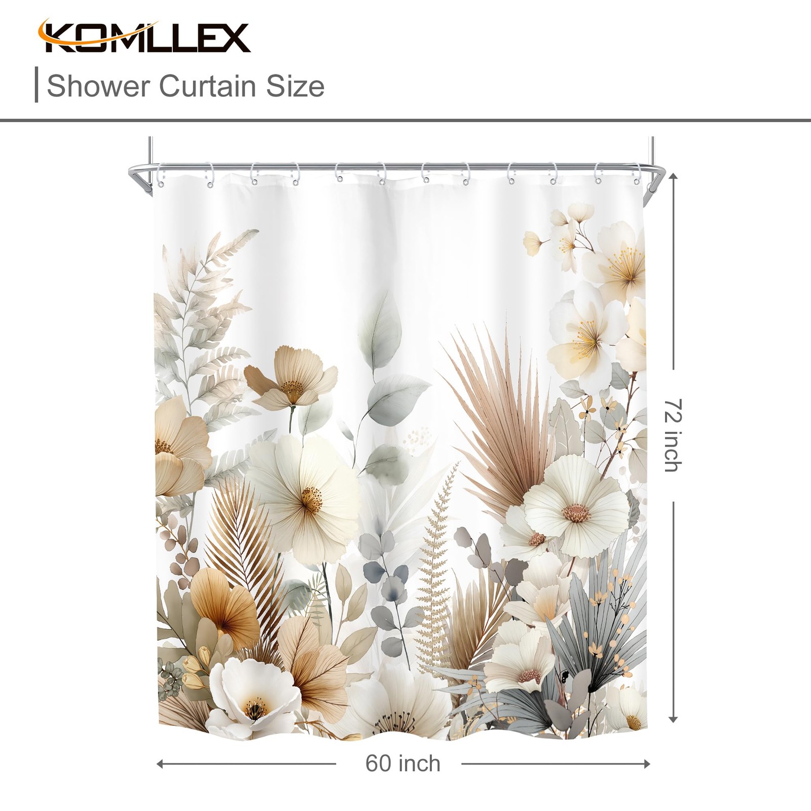 Custom Printed Bath Curtain — custom printed polyester bath curtain detail view