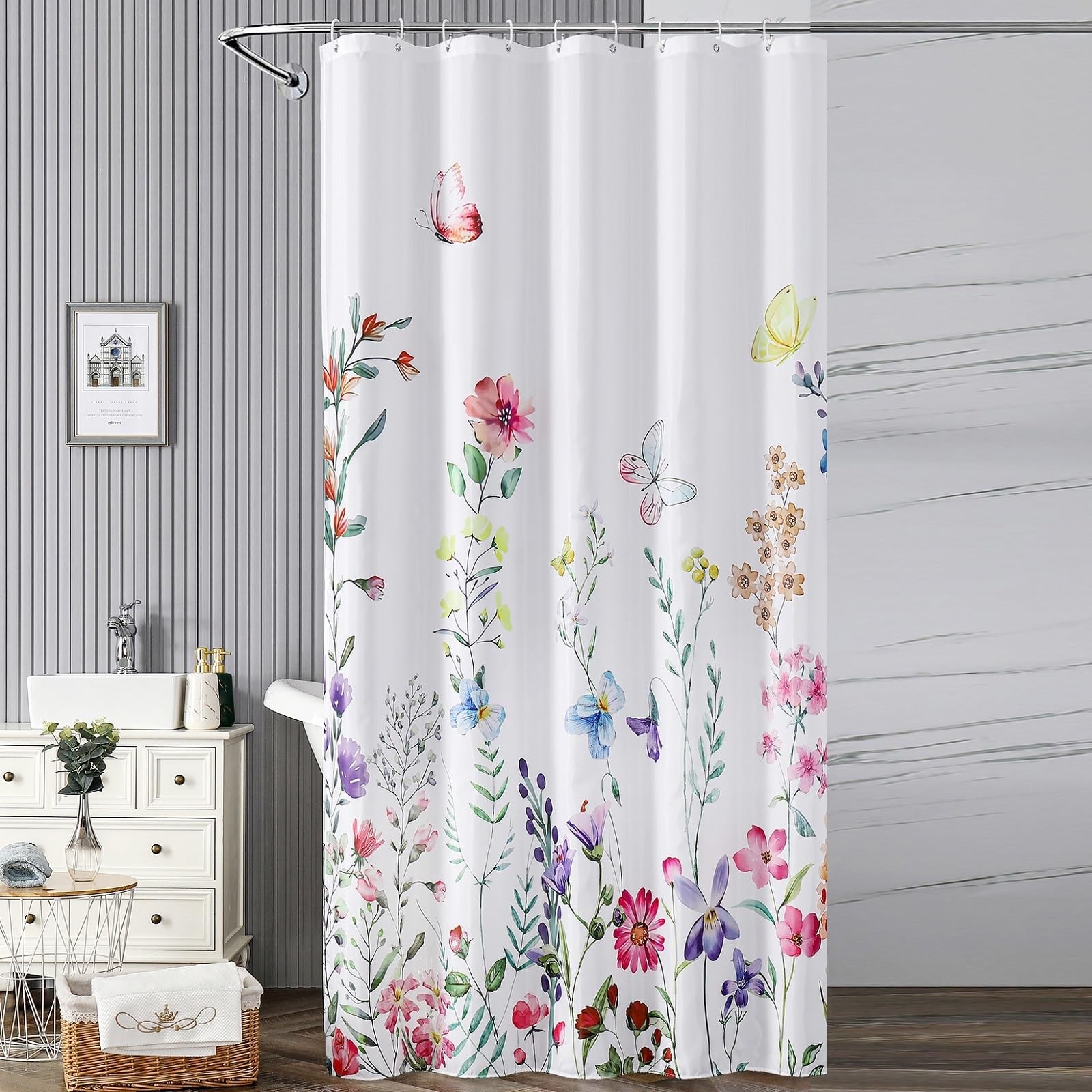Custom Printed Bath Curtain — custom printed polyester bath curtain
